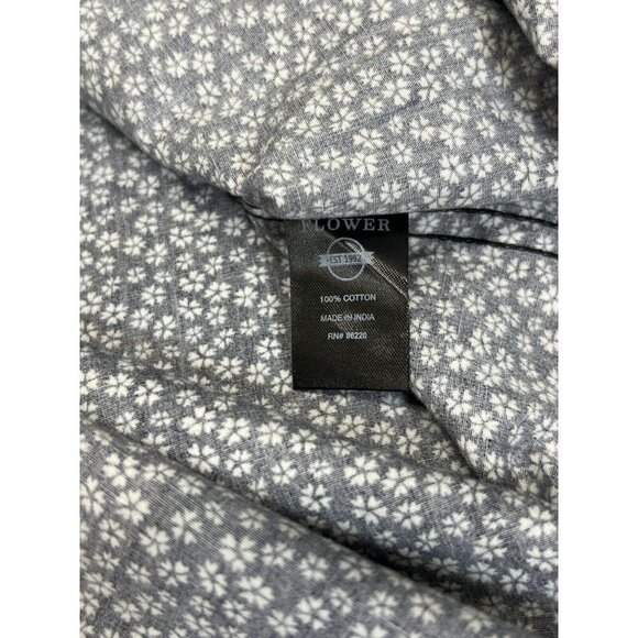 Denim And‎ Flower Ricky Singh Mens Shirt L Long Sleeves Navy White - Picture 6 of 6